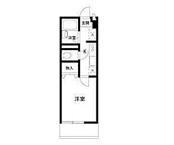 カーサ・ミーア文庫 1Kの間取図画像