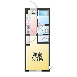OPPAMA CREST 1Kの間取図画像