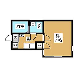 アパート 1Kの間取図画像