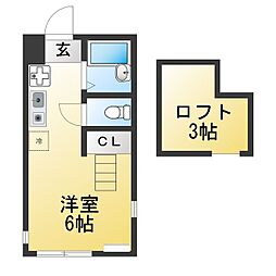 ハーミットクラブハウス追浜B棟 ワンルームの間取図画像