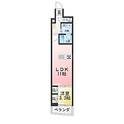 ライフモリ20号館 1LDKの間取図画像