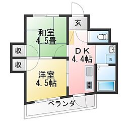 仲友ビル 2Kの間取図画像