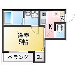 Searex横須賀中央 1Kの間取図画像