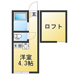 ユナイト野島パーム・ビーチ ワンルームの間取図画像