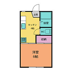 ハイツK1号棟 1Kの間取図画像