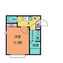 カーサ・ルミナス 1Kの間取図画像