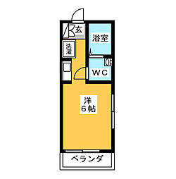 アムールヤマニ ワンルームの間取図画像