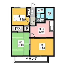 ハイムベルフラワー 3DKの間取図画像