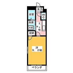 エアリーズ 1Kの間取図画像