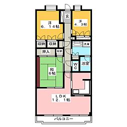 ウィング東戸塚 3LDKの間取図画像