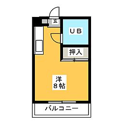 シンペテンボスビル 1Kの間取図画像