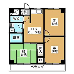 コートエクセレントA 3DKの間取図画像