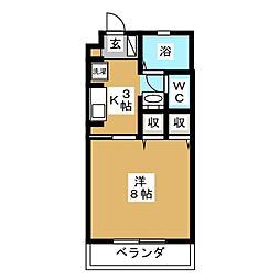 HGコート3 1Kの間取図画像