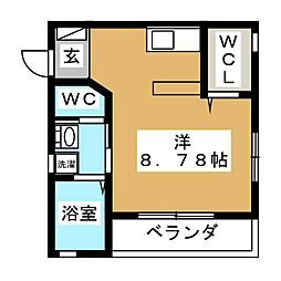 レグラス戸塚 ワンルームの間取図画像