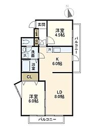 パレ・ロアール戸塚 2LDKの間取図画像