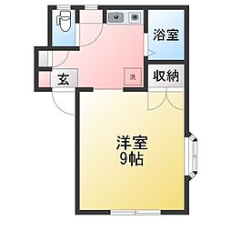 エステート松川 1Kの間取図画像