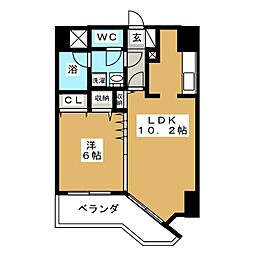 カルロ北目 1LDKの間取図画像