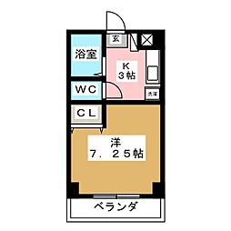 417ハイツ 1Kの間取図画像