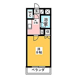 ベルメゾン台原 1Kの間取図画像