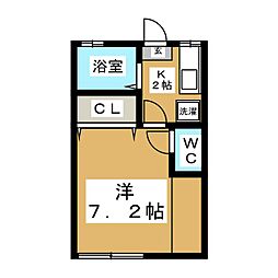 パークサイド・コーポタケウチ 1Kの間取図画像