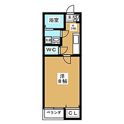 ルピナス旭ケ丘 1Kの間取図画像