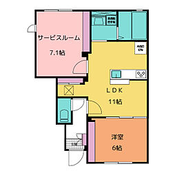 グレイス・フィールド小田原 1SLDKの間取図画像