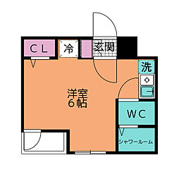 エレガンス宮町 ワンルームの間取図画像