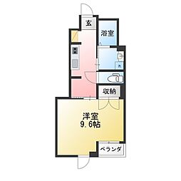 リラハイツ宮町 1Kの間取図画像