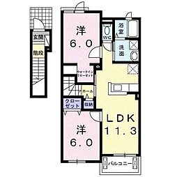 ストロベリーハウス4 2LDKの間取図画像