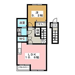 プランドール錦町 1LDKの間取図画像