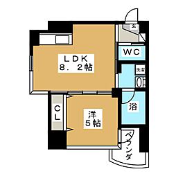 フェリシダ五橋 1LDKの間取図画像