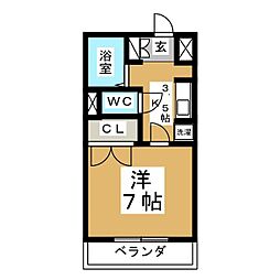 KYHOUSE 1Kの間取図画像