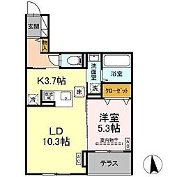 CLASSEUM仙台小田原 IV 1LDKの間取図画像
