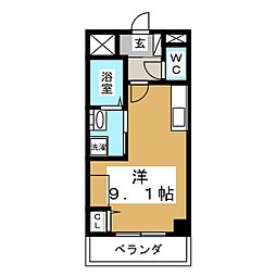 ノーブルコート台原 ワンルームの間取図画像