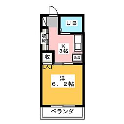 ヴィラキャンパス 1Kの間取図画像