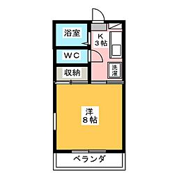 CREST 1Kの間取図画像