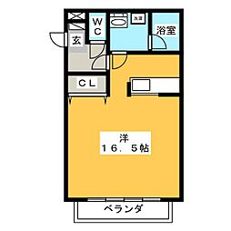 シティパルスギモト5 ワンルームの間取図画像