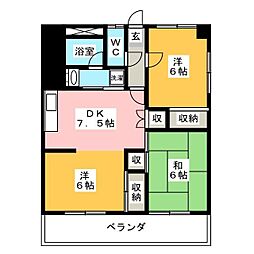サカモトハイツ 2LDKの間取図画像