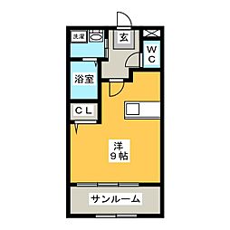 ルメルシェ ワンルームの間取図画像