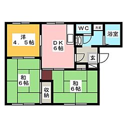 SIコーポB 3DKの間取図画像