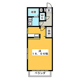 テクノコーポ11 ワンルームの間取図画像