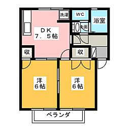 コーポセンターストークA 2DKの間取図画像