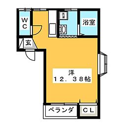 コーポハピネス ワンルームの間取図画像