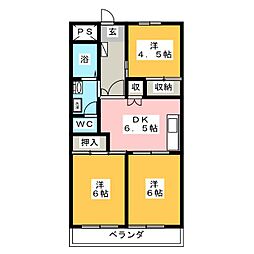 第1大嶋レジデンス 3DKの間取図画像