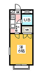 SUGUSUMU MAEBASHI HIROSE 2階1Kの間取り