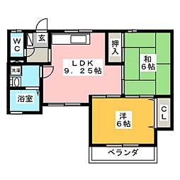 LIRATOWNプロムナード 2LDKの間取図画像