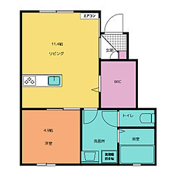 ＡＮＩＭＡＬ　ＫＩＮＧＤＯＭ 1階1LDKの間取り