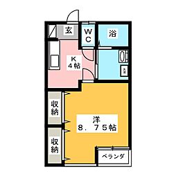 ＹＭパーク622 1階1Kの間取り