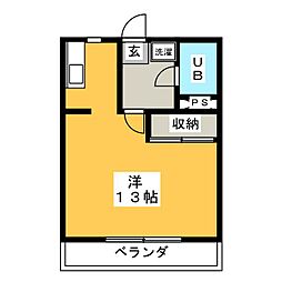 ブルーム ワンルームの間取図画像