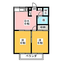 メゾンANNEX-2 2DKの間取図画像